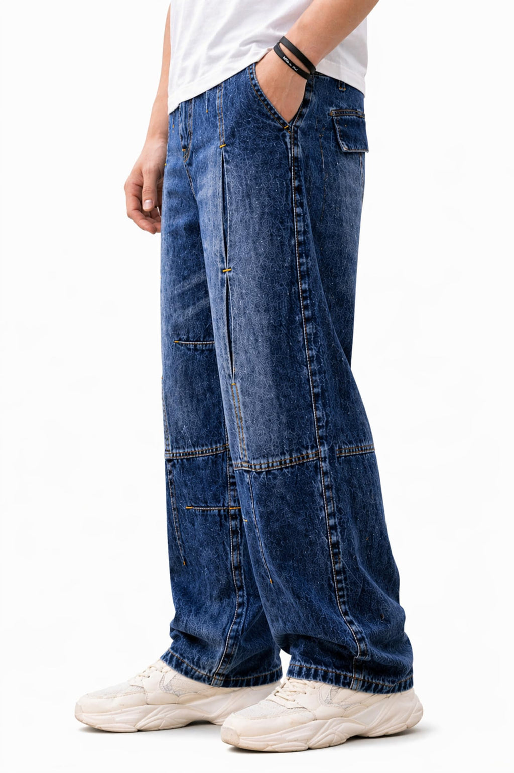 Ben Martin Men Jeans || Baggy Fit Jean's for Man || Loose Fit High Rise Denim || Stretchable Casual Wear Jean,s || Dance Rap Rapping Style Pant for Men || Denim Cotton Jeans (0)