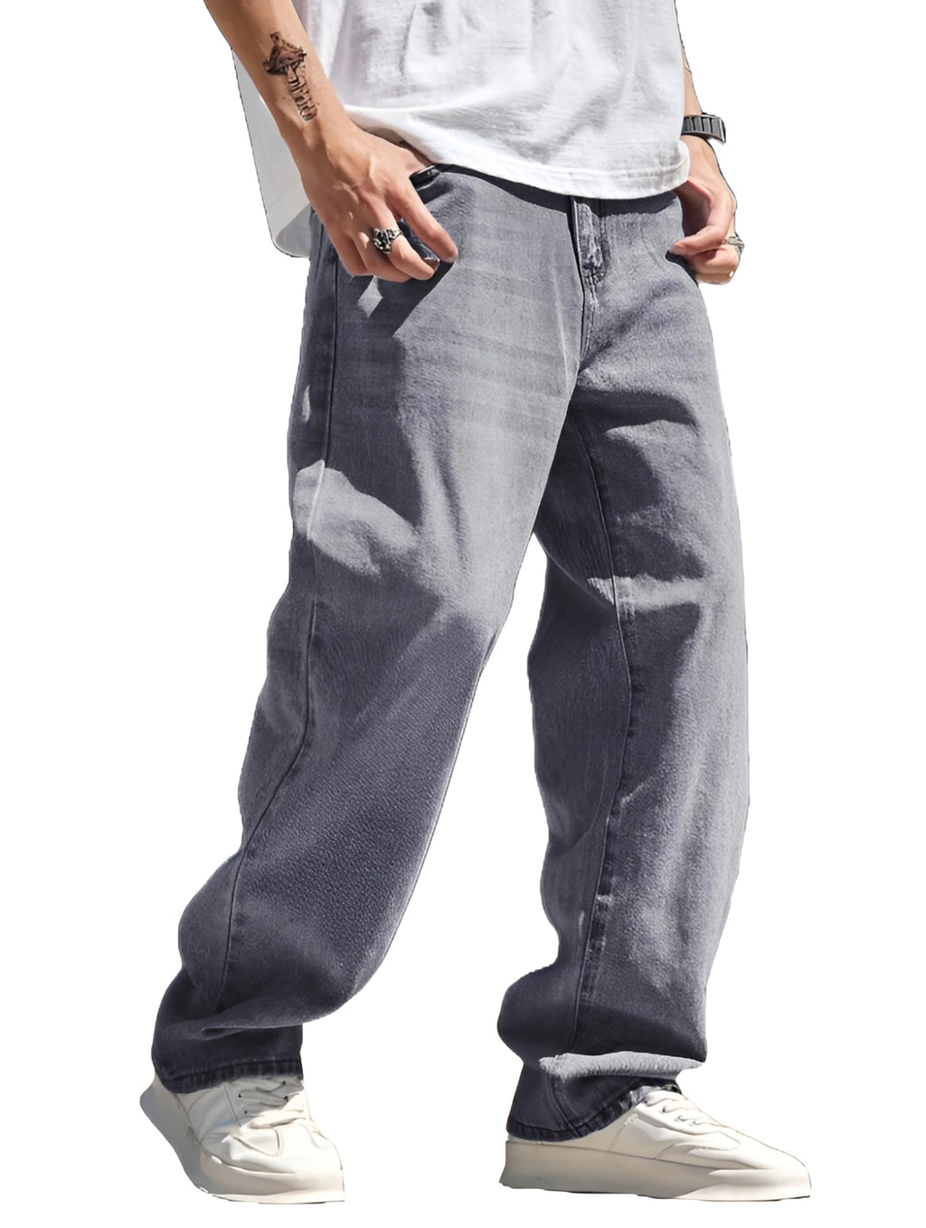Ben Martin Men Jeans || Baggy Fit Jean's for Man || Loose Fit High Rise Denim || Stretchable Casual Wear Jean,s || Dance Rap Rapping Style Pant for Men || Denim Cotton Jeans (0)