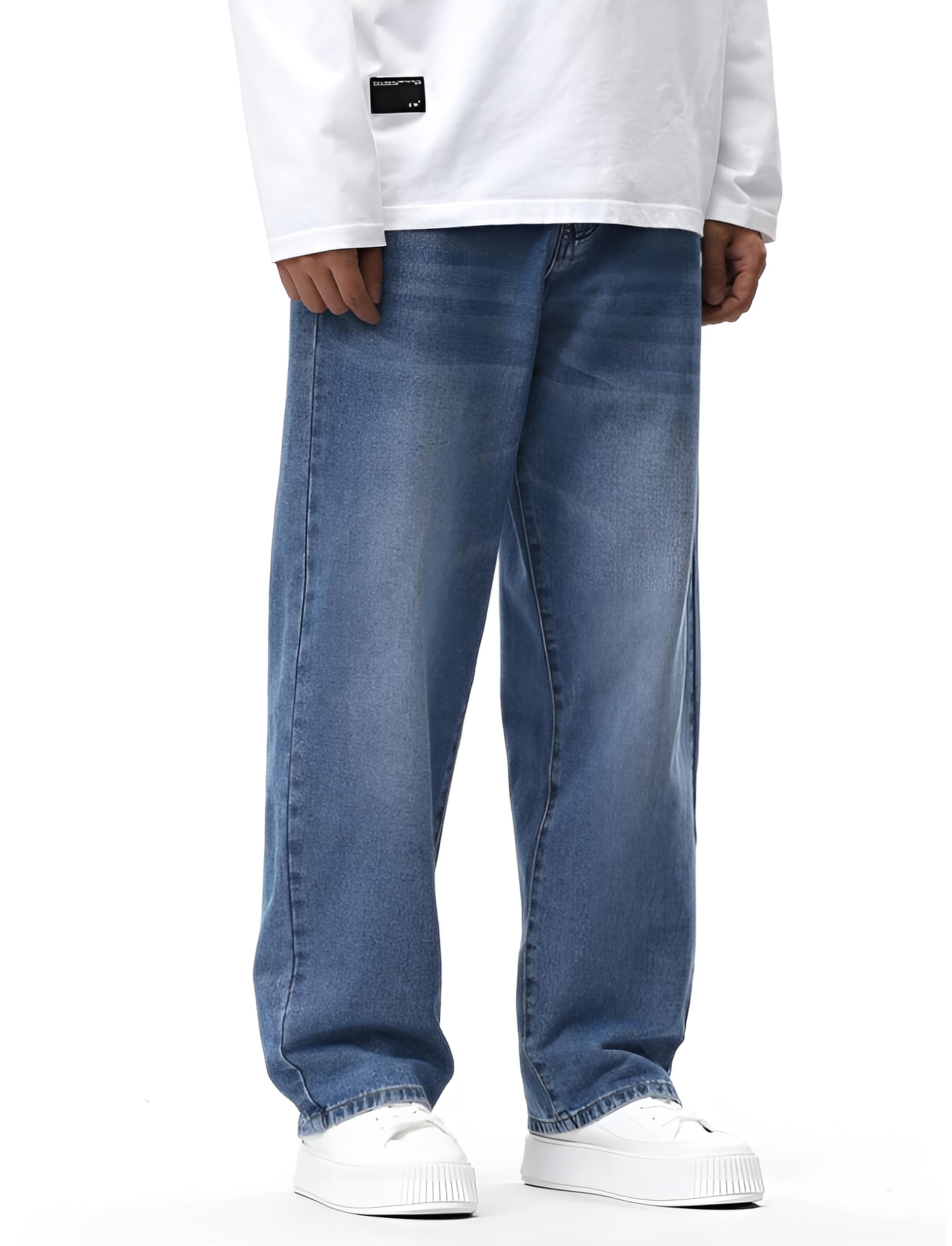 Ben Martin Men Jeans || Baggy Fit Jean's for Man || Loose Fit High Rise Denim || Stretchable Casual Wear Jean,s || Dance Rap Rapping Style Pant for Men || Denim Cotton Jeans (0)