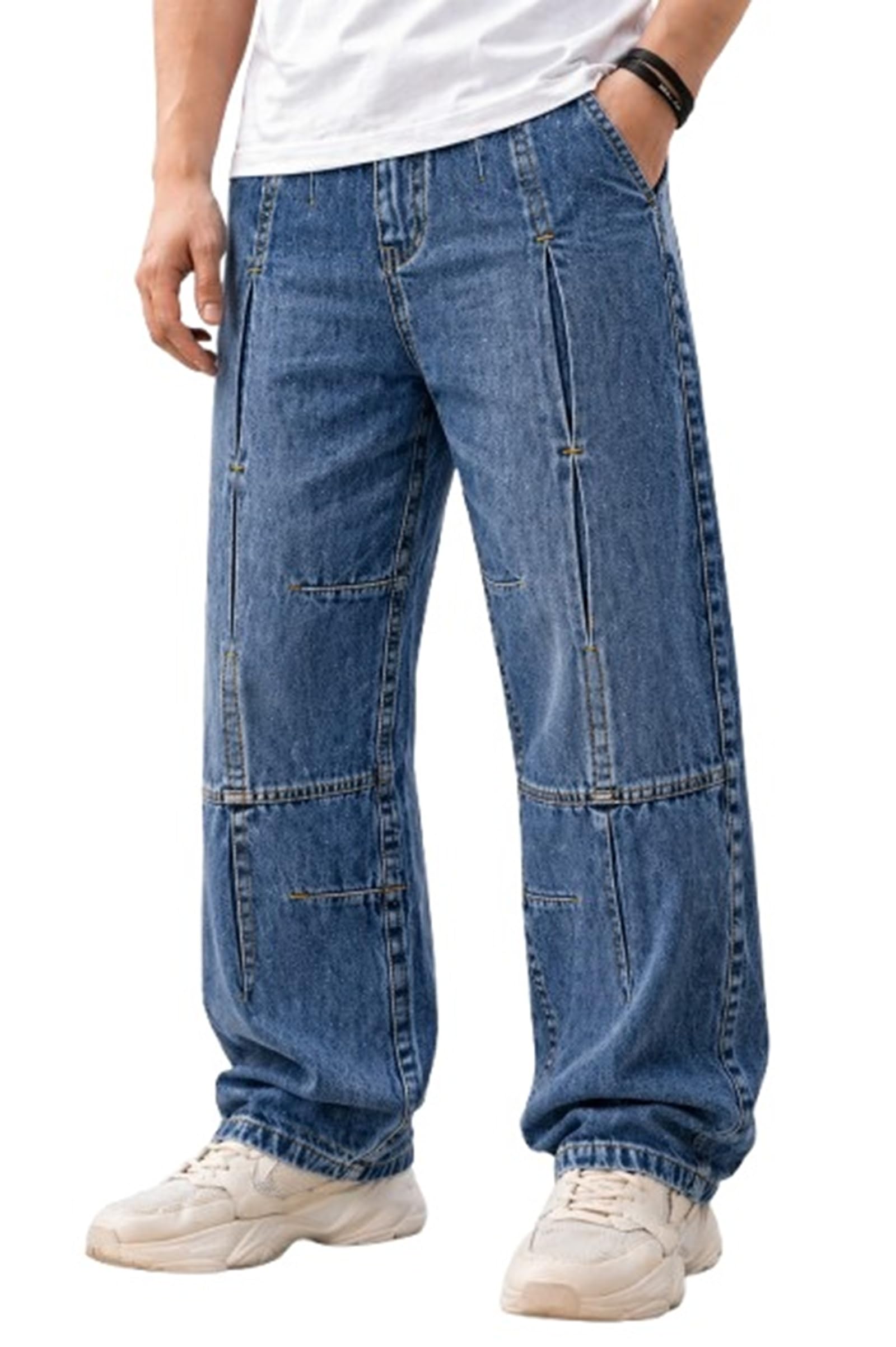Ben Martin Men Jeans || Baggy Fit Jean's for Man || Loose Fit High Rise Denim || Stretchable Casual Wear Jean,s || Dance Rap Rapping Style Pant for Men || Denim Cotton Jeans (0)