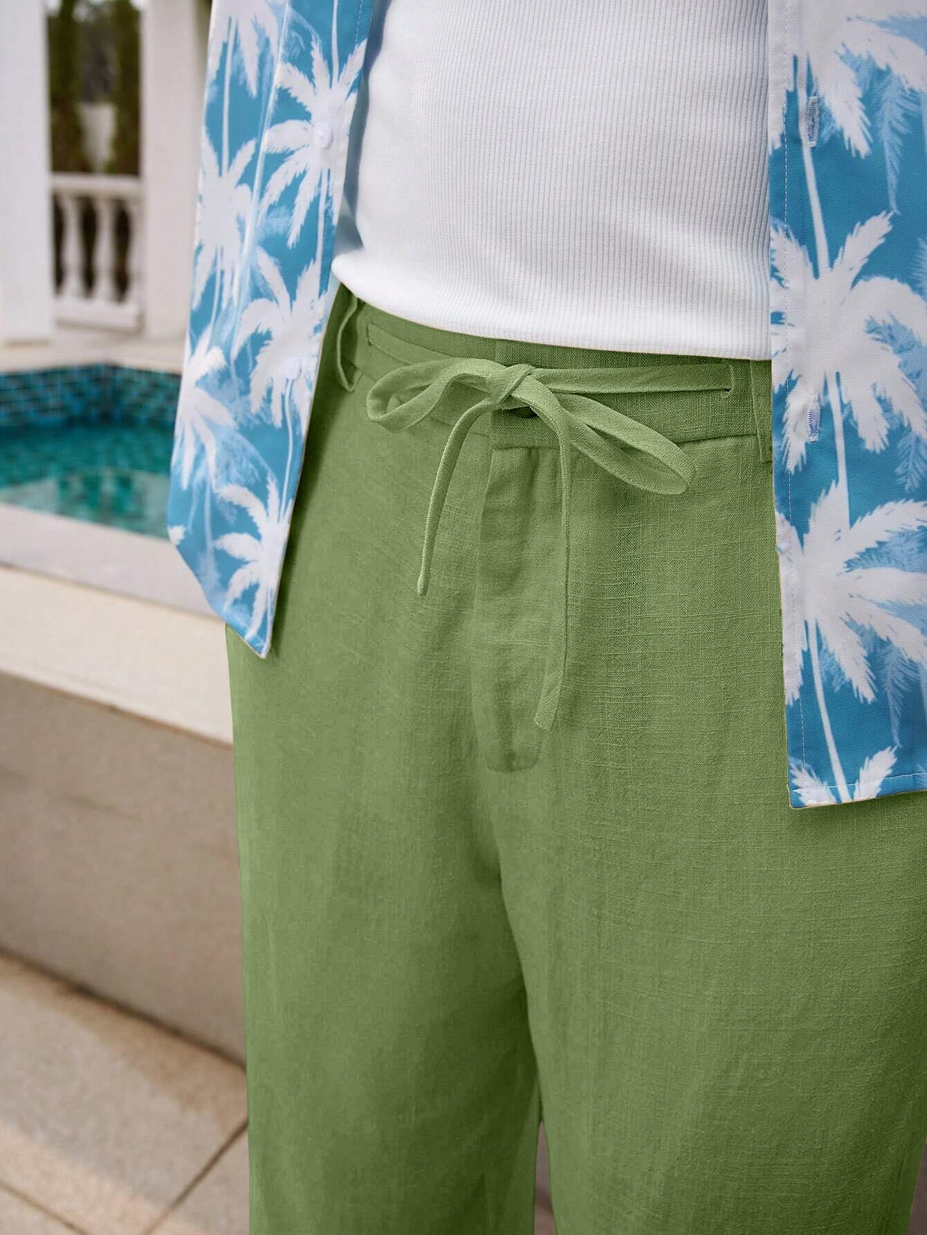 GRECIILOOKS Men’s Linen Trousers | Loose Fit Linen-Cotton Casual Pants for Men | Relaxed Office Wear Formal Trousers for Men | Stylish Beige & Pants