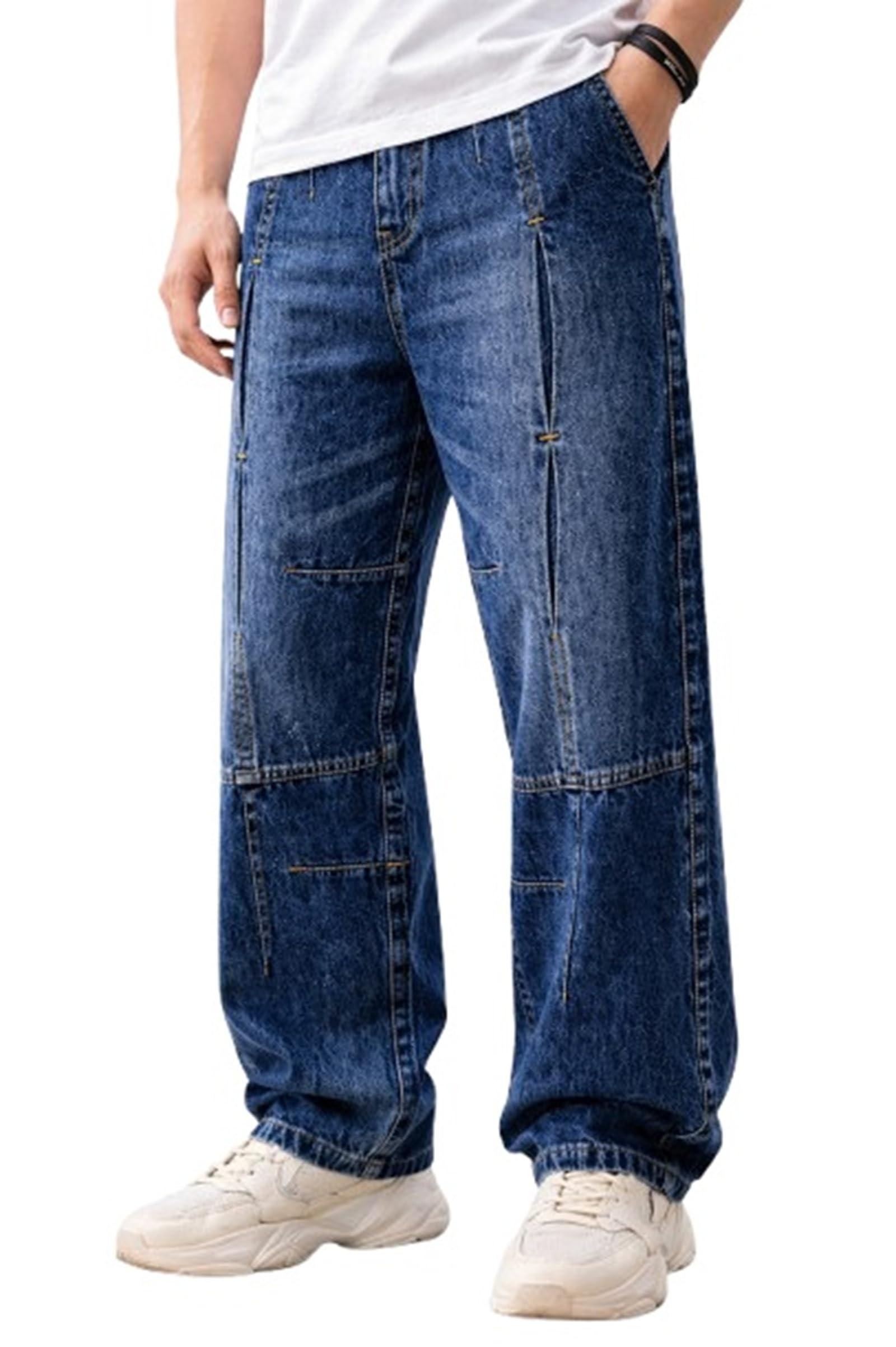 Ben Martin Men Jeans || Baggy Fit Jean's for Man || Loose Fit High Rise Denim || Stretchable Casual Wear Jean,s || Dance Rap Rapping Style Pant for Men || Denim Cotton Jeans (0)