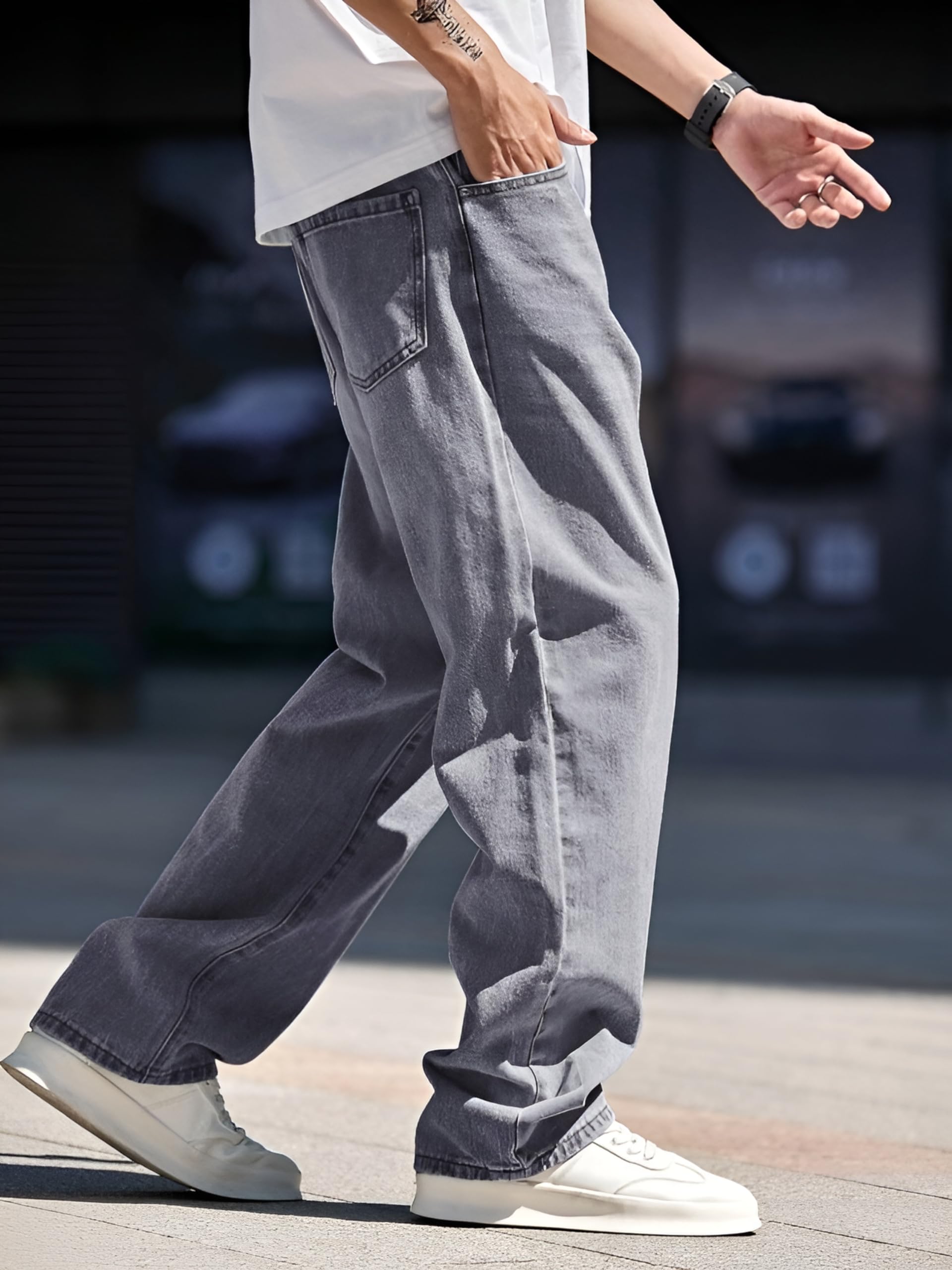 Ben Martin Men Jeans || Baggy Fit Jean's for Man || Loose Fit High Rise Denim || Stretchable Casual Wear Jean,s || Dance Rap Rapping Style Pant for Men || Denim Cotton Jeans (0)