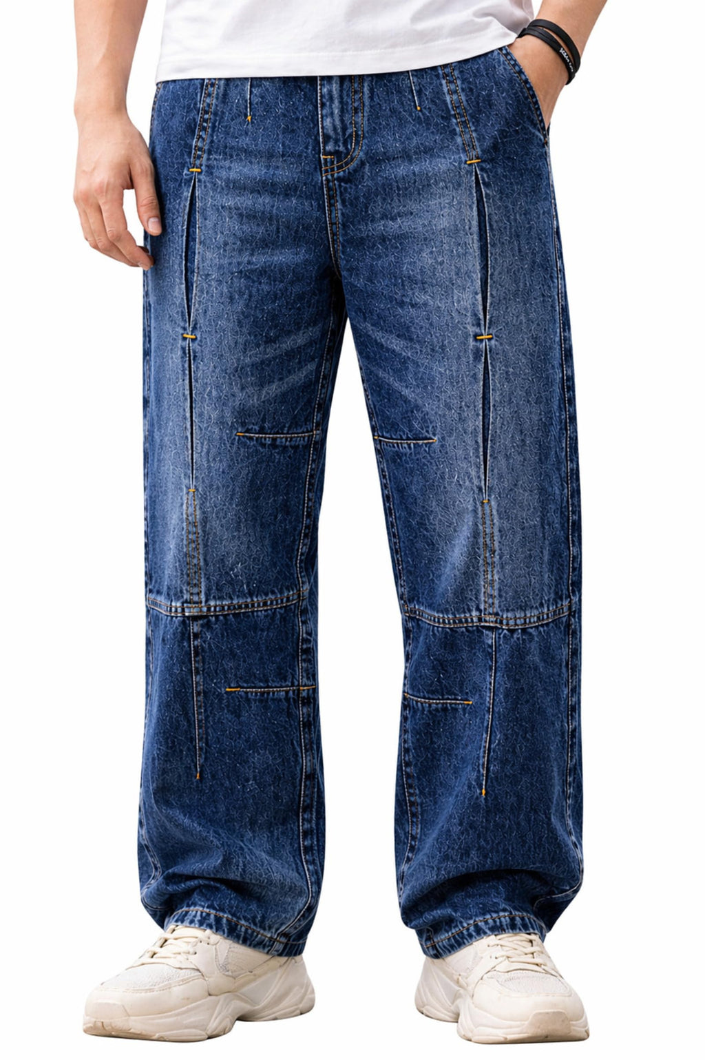 Ben Martin Men Jeans || Baggy Fit Jean's for Man || Loose Fit High Rise Denim || Stretchable Casual Wear Jean,s || Dance Rap Rapping Style Pant for Men || Denim Cotton Jeans (0)
