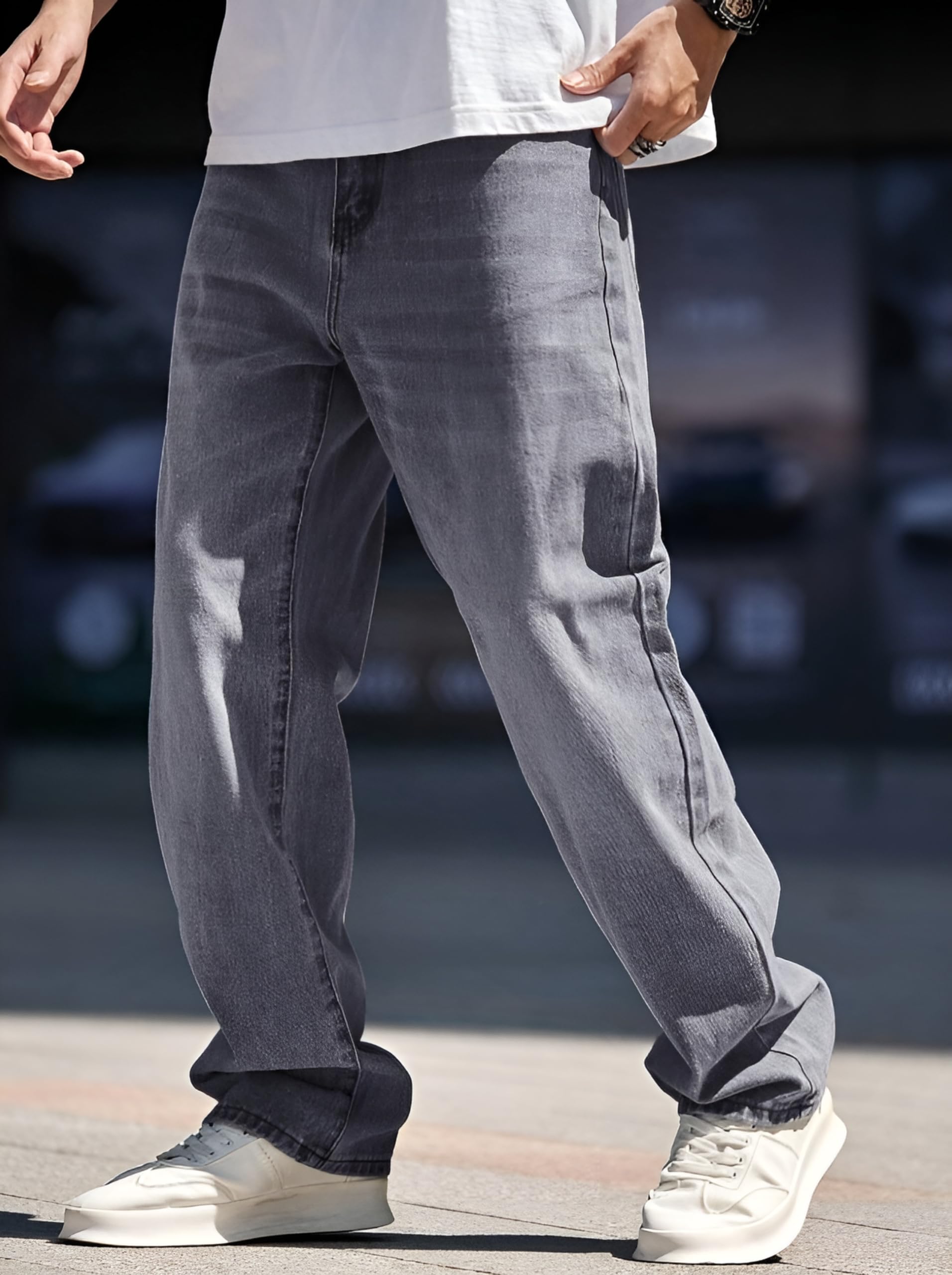 Ben Martin Men Jeans || Baggy Fit Jean's for Man || Loose Fit High Rise Denim || Stretchable Casual Wear Jean,s || Dance Rap Rapping Style Pant for Men || Denim Cotton Jeans (0)