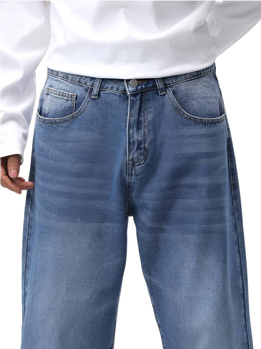 Ben Martin Men Jeans || Baggy Fit Jean's for Man || Loose Fit High Rise Denim || Stretchable Casual Wear Jean,s || Dance Rap Rapping Style Pant for Men || Denim Cotton Jeans (0)