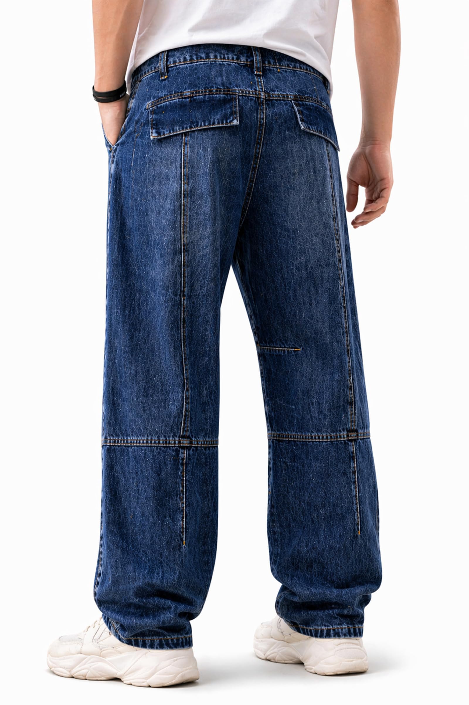 Ben Martin Men Jeans || Baggy Fit Jean's for Man || Loose Fit High Rise Denim || Stretchable Casual Wear Jean,s || Dance Rap Rapping Style Pant for Men || Denim Cotton Jeans (0)